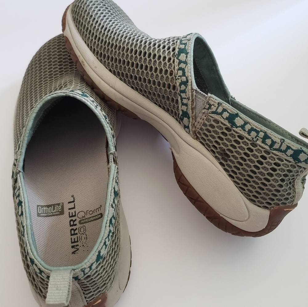Merrell Encore Breeze Clog Style Sneakers Sz 6 Green White Sage Hiking Walking - Picture 3 of 11